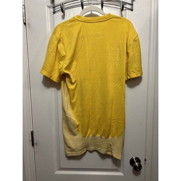 Men's Nike Dri-Fit Fitted Shirt Men’s Large Yellow /White Top Breathable tee - Picture 2 of 16